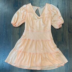 She + Sky orange tired mini dress SZ SM